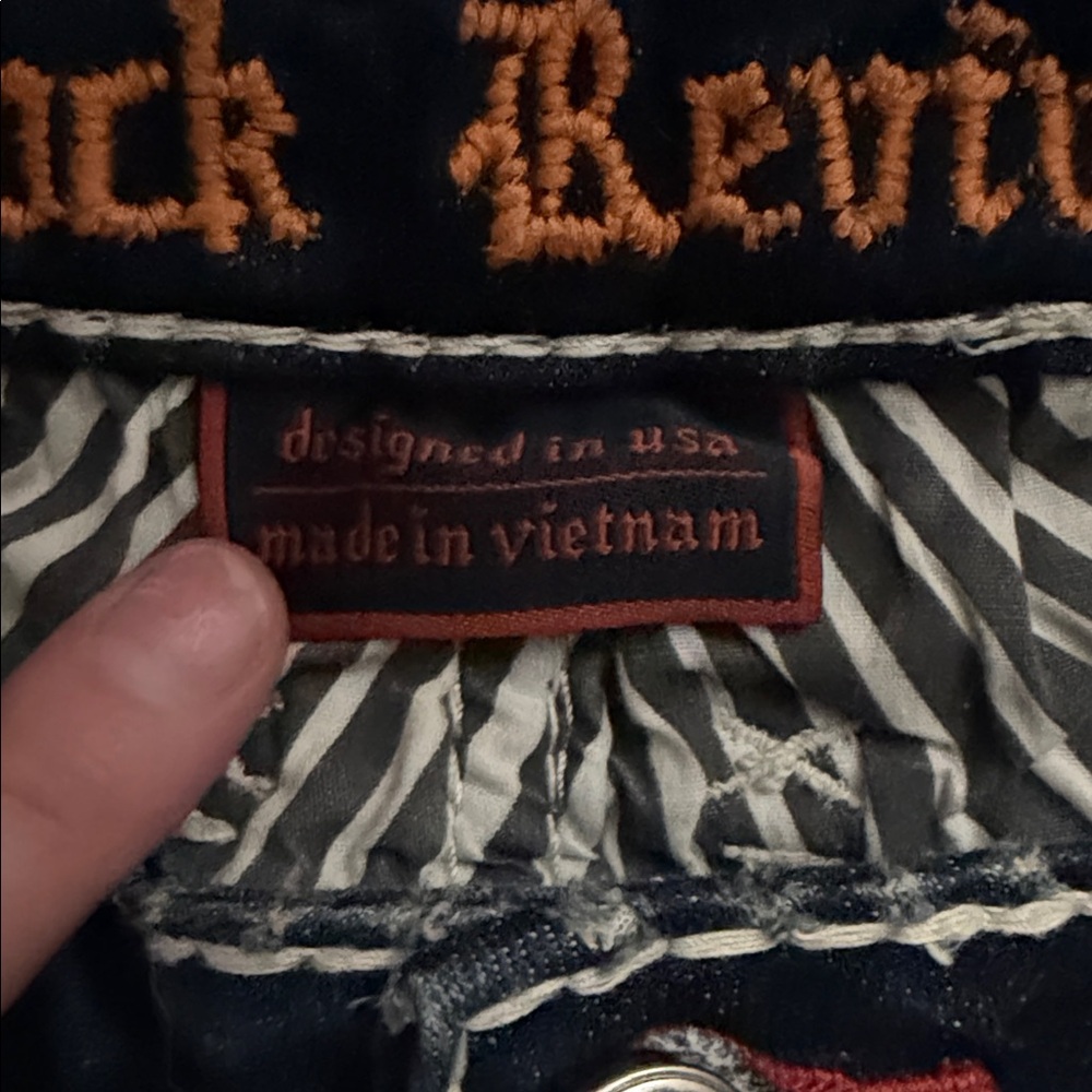 Rock Revival Dark Blue Boot Cut Jeans with Embroidery - Picture 7 of 9